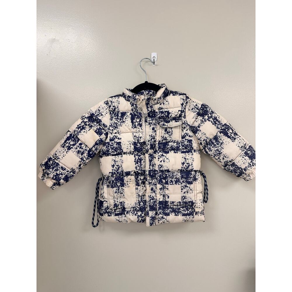Dave and Bella Children’s Blue/Cream Gingham fleece lined Coat size 4T